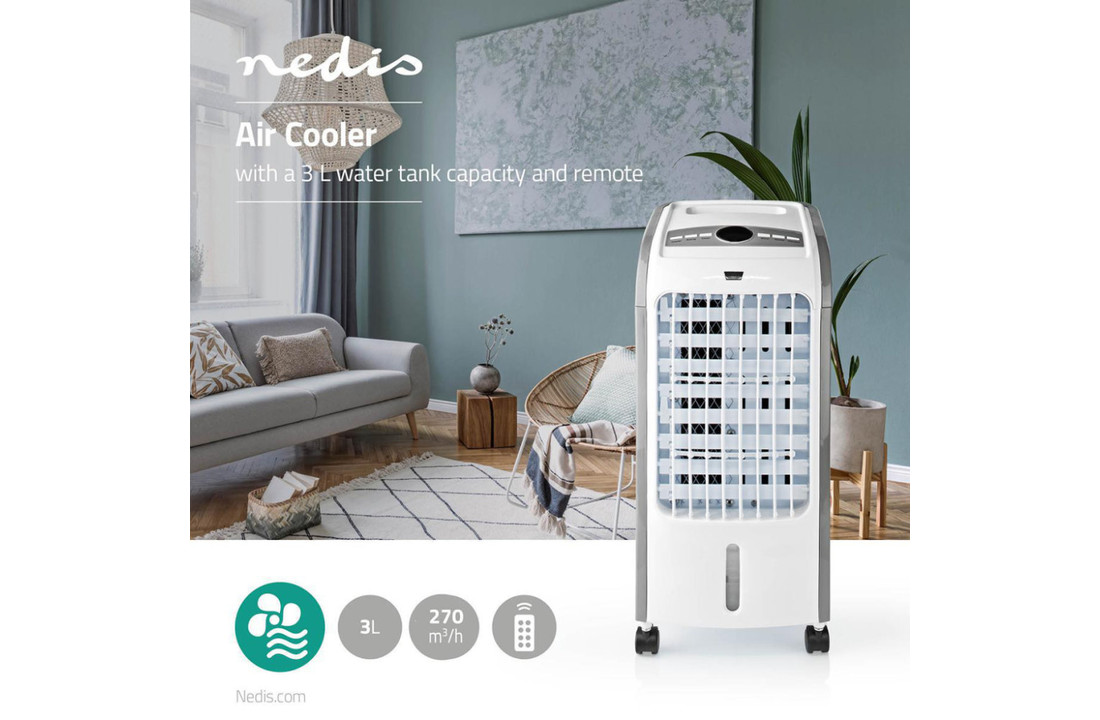 Nedis COOL115CWT Air Cooler 3 L 270 M³/h Timer Remote Control