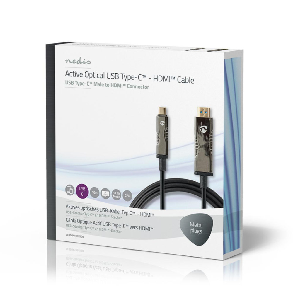 Nedis CCBG6410BK100 Usb Type-c™ Naar Hdmi™-kabel Aoc Type-c™ Male - Hdmi™-connector 10,0 M Zwart