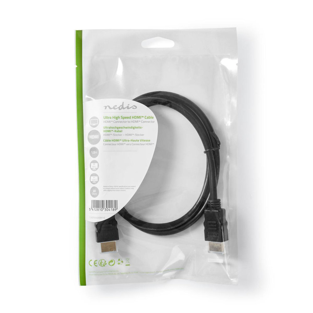 Nedis CVGP35000BK10 Ultra High Speed Hdmi™-kabel Hdmi™-connector - Hdmi™-connector 1,00 M Zwart