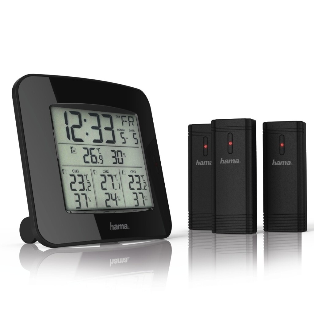 Hama Weerstation EWS-Trio Met Drie Sensoren Zwart