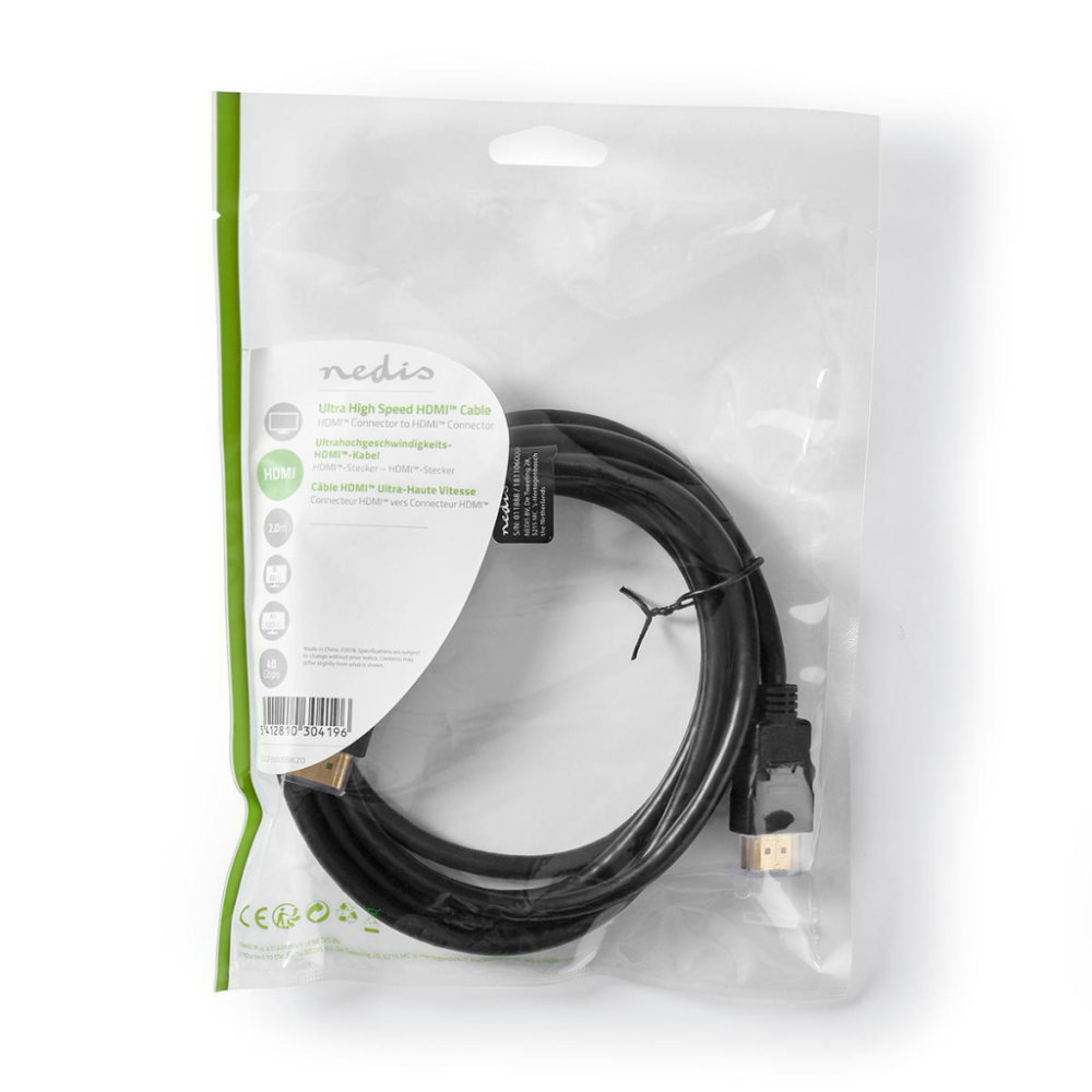Nedis CVGP35000BK20 Ultra High Speed Hdmi™-kabel Hdmi™-connector - Hdmi™-connector 2,00 M Zwart