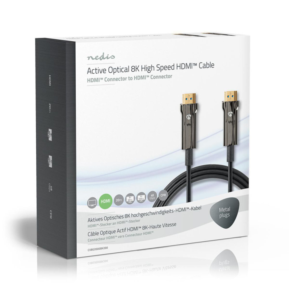 Nedis CVBG3500BK200 Ultra High Speed Hdmi™-kabel Aoc Hdmi™-connector - Hdmi™-connector 20,0 M Zwart