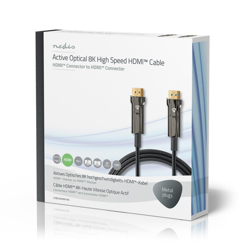 Nedis CVBG3500BK100 Ultra High Speed Hdmi™-kabel Aoc Hdmi™-connector - Hdmi™-connector 10,0 M Zwart