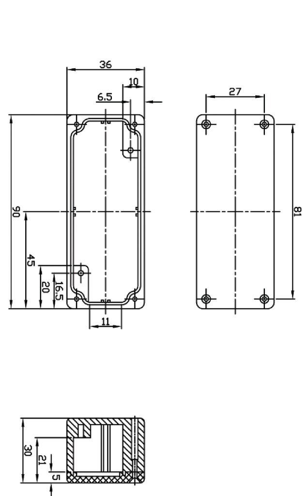 Fixapart BOX G102 Electrical Enclosure Aluminium 90 X 36 X 30 Mm