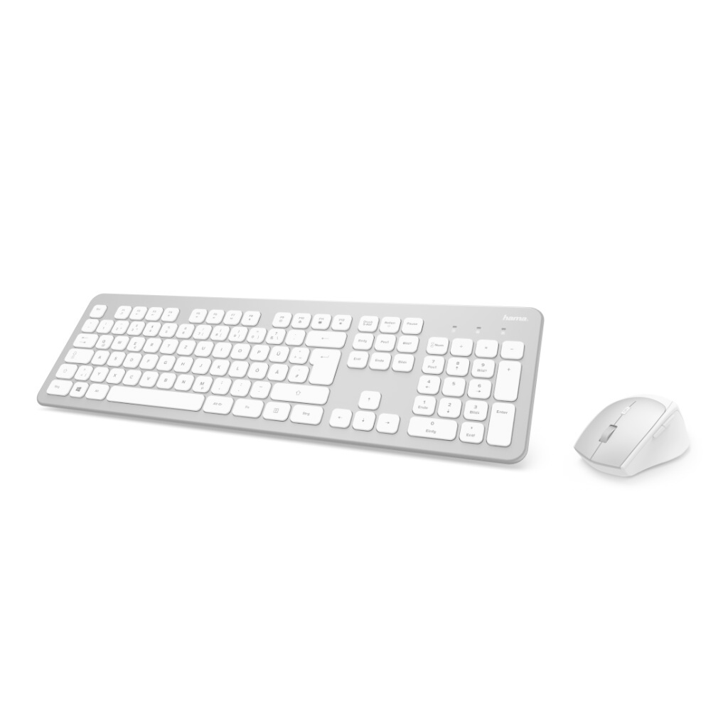 Hama Hama KMW-700 Draadloze Toetsenbord/Muis Set Zilver/Wit US