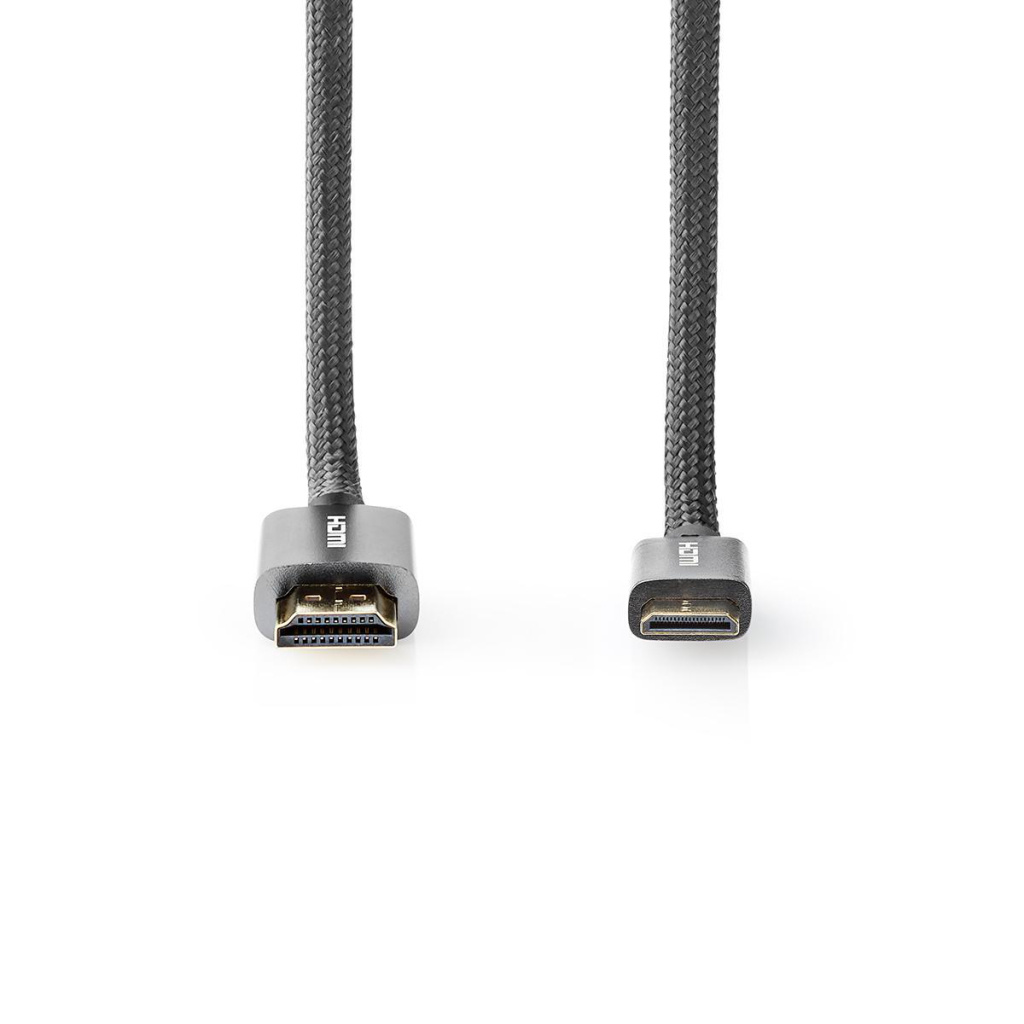 Nedis CVTB34500GY20 High Speed Hdmi™-kabel Met Ethernet Hdmi™-connector - Hdmi™-ministekker Gun Metal Grey Gevlochten Kabel