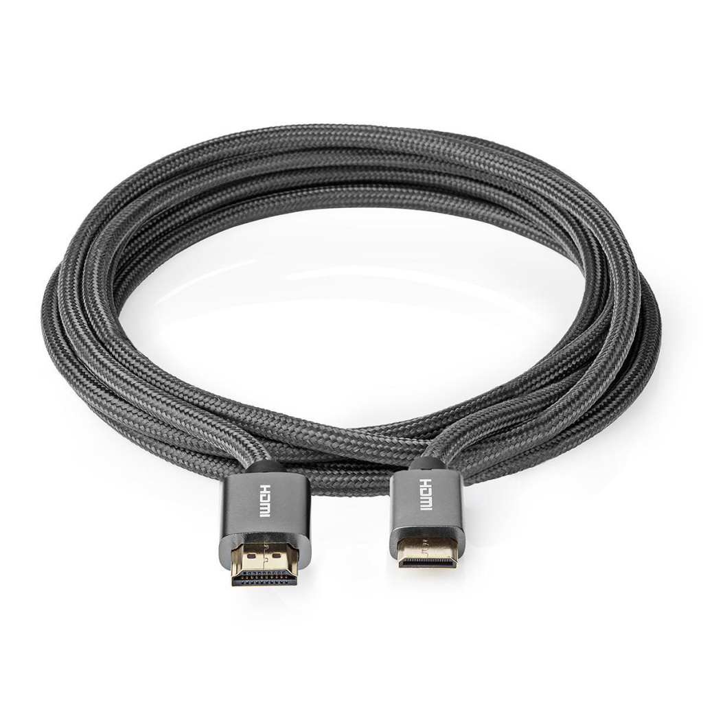 Nedis CVTB34500GY20 High Speed Hdmi™-kabel Met Ethernet Hdmi™-connector - Hdmi™-ministekker Gun Metal Grey Gevlochten Kabel