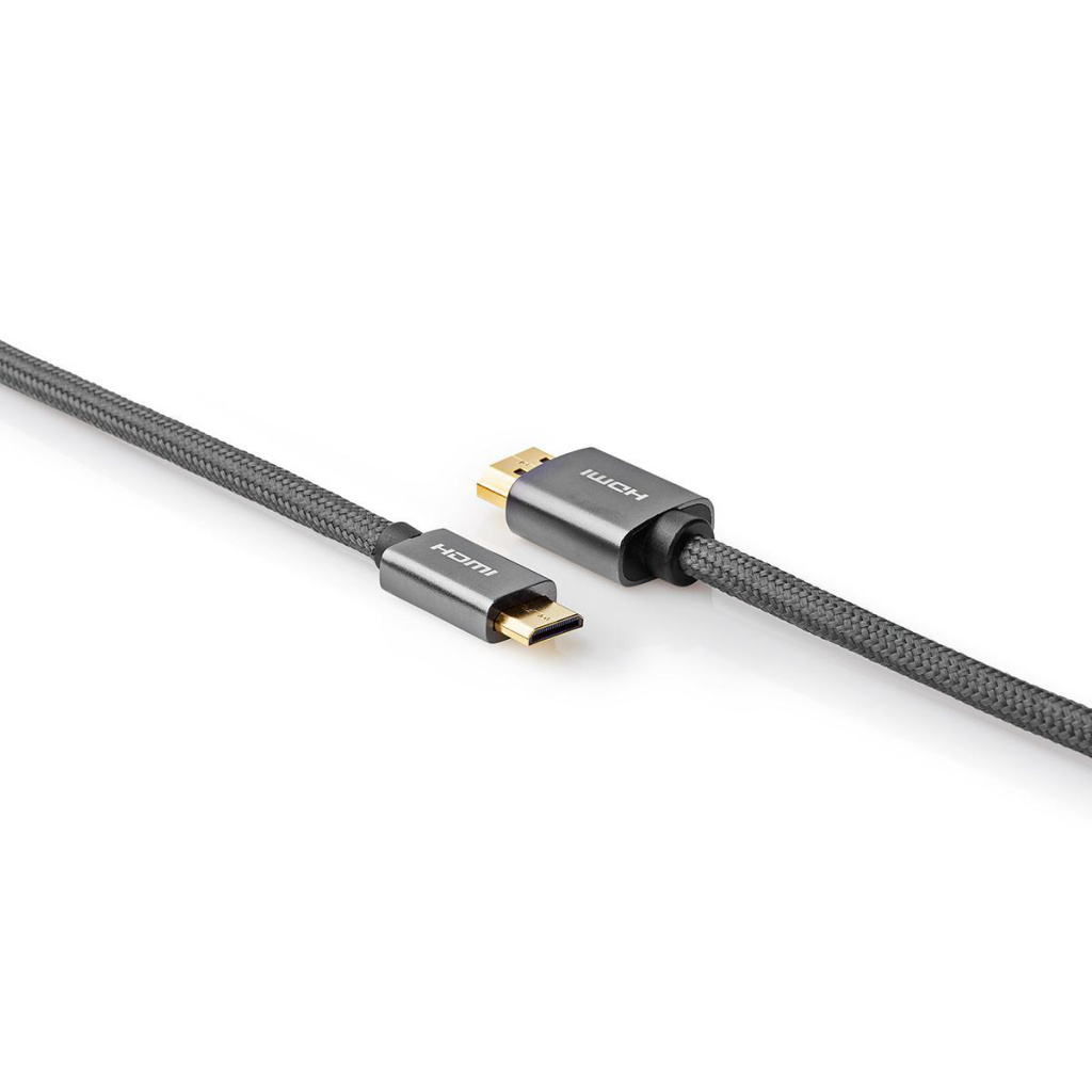 Nedis CVTB34500GY20 High Speed Hdmi™-kabel Met Ethernet Hdmi™-connector - Hdmi™-ministekker Gun Metal Grey Gevlochten Kabel