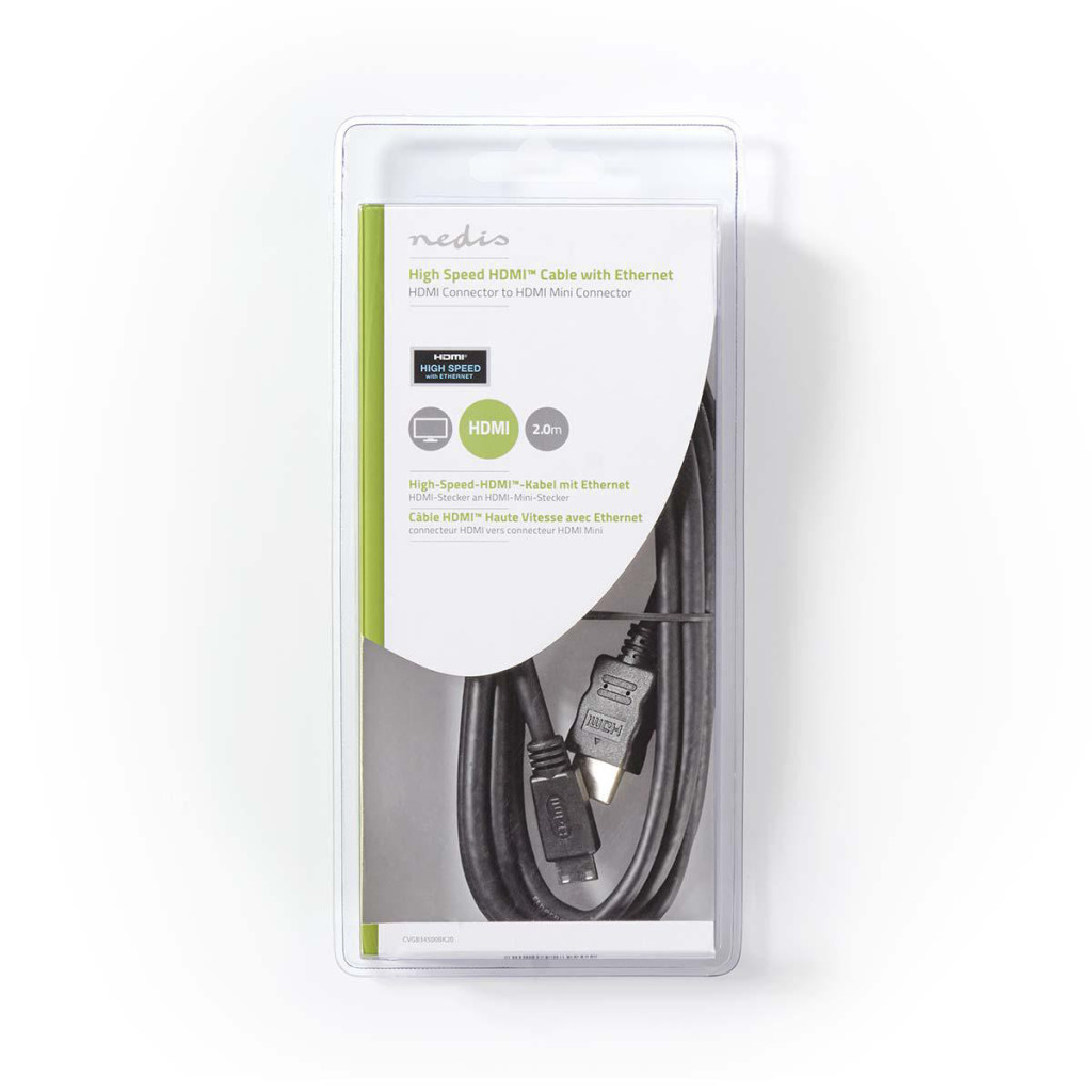 Nedis CVGB34500BK20 High Speed Hdmi-kabel Met Ethernet Hdmi-connector - Hdmi-miniconnector 2,0 M Zwart