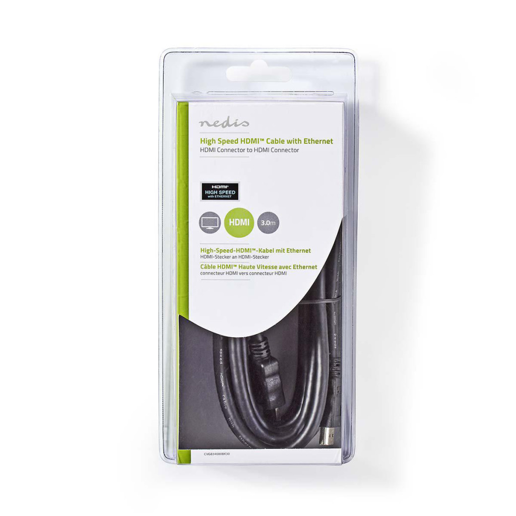 Nedis CVGB34000BK30 High Speed Hdmi-kabel Met Ethernet Hdmi-connector - Hdmi-connector 3,0 M Zwart