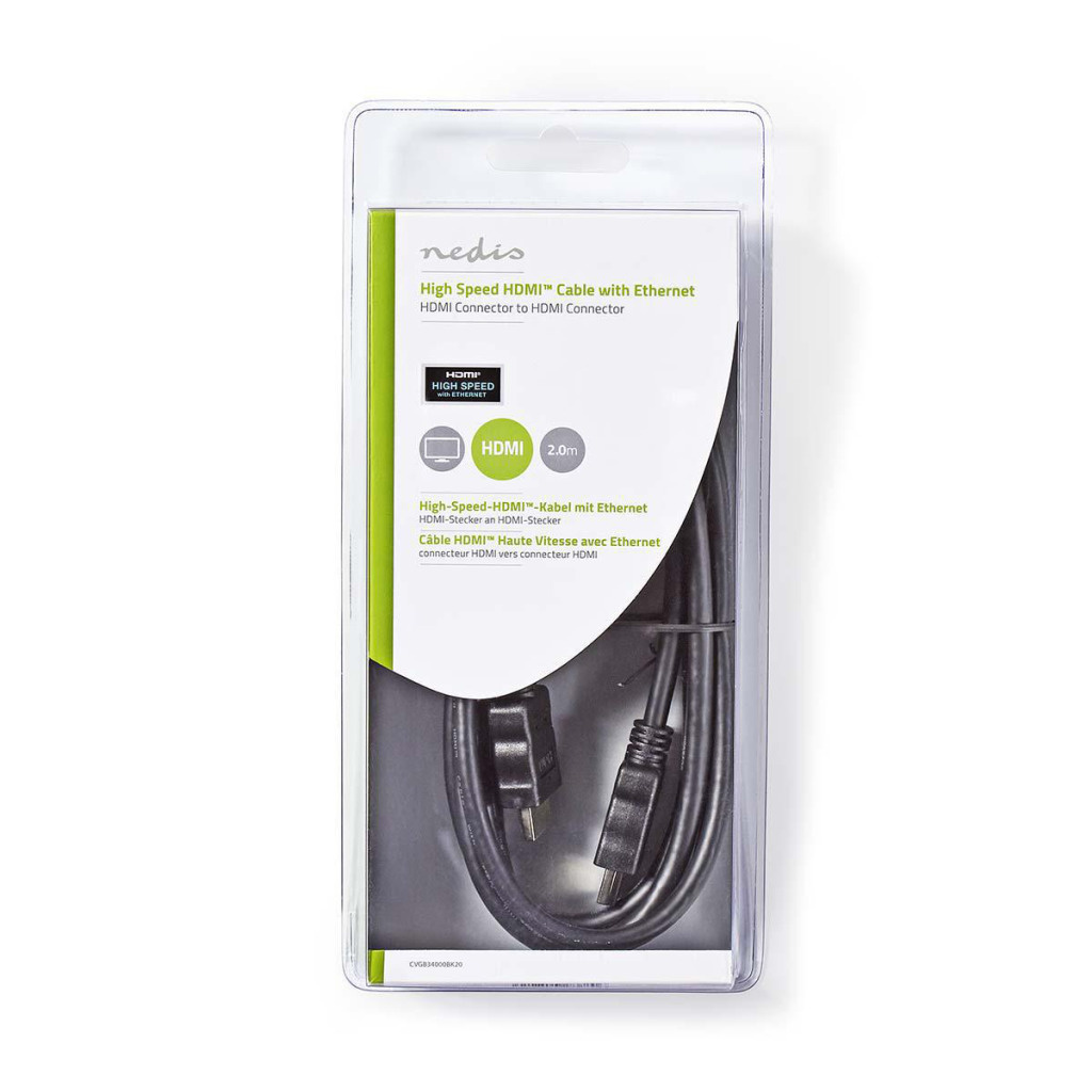 Nedis CVGB34000BK20 High Speed Hdmi-kabel Met Ethernet Hdmi-connector - Hdmi-connector 2,0 M Zwart