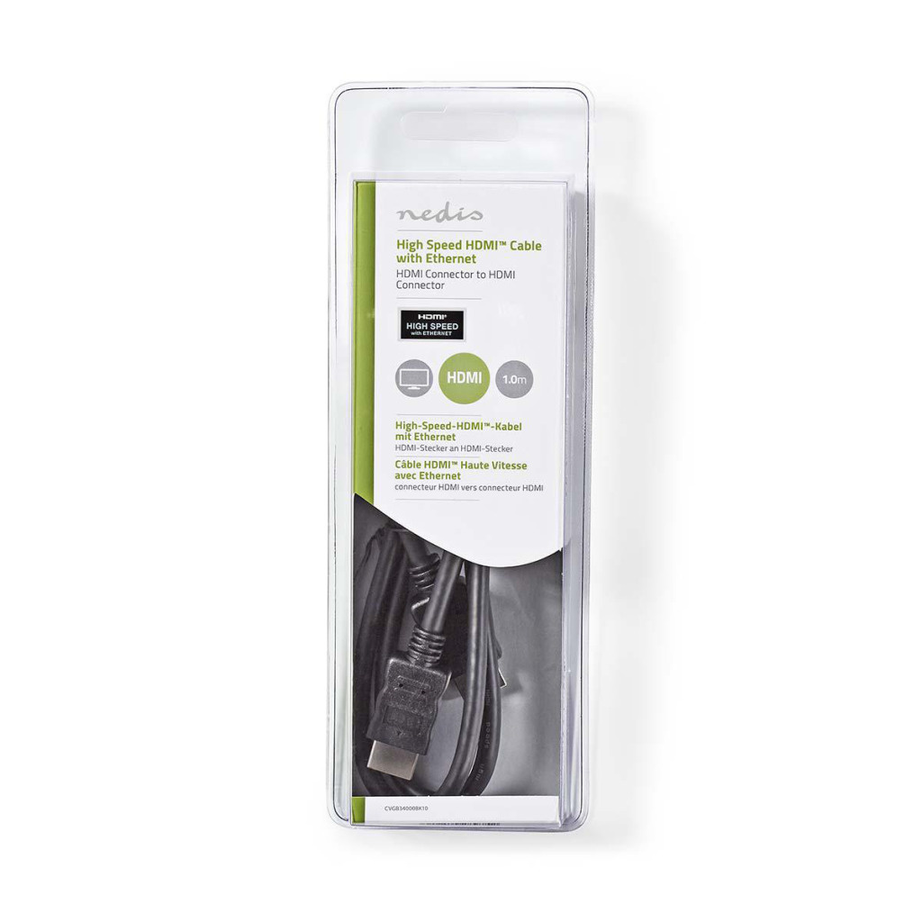 Nedis CVGB34000BK10 High Speed Hdmi-kabel Met Ethernet Hdmi-connector - Hdmi-connector 1,0 M Zwart