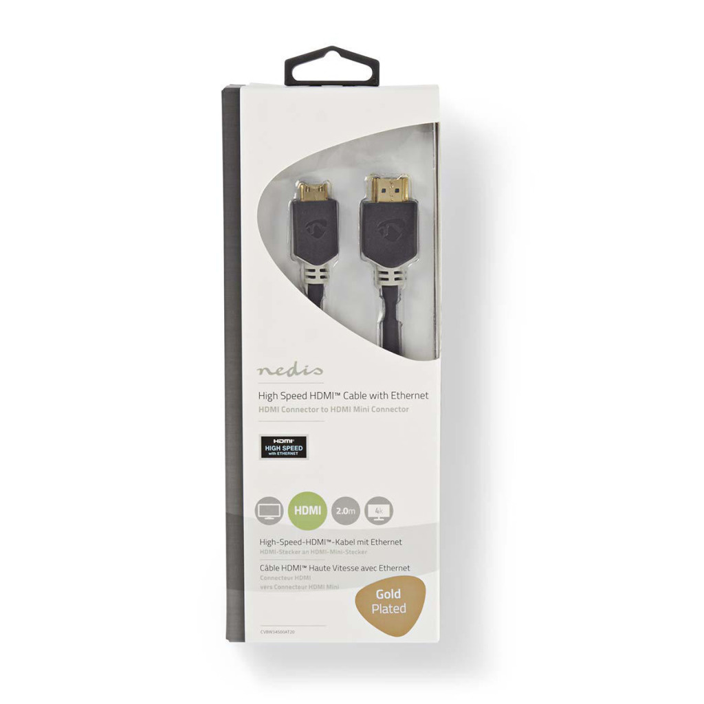 Nedis CVBW34500AT20 High Speed Hdmi-kabel Met Ethernet Hdmi-connector - Hdmi-mini-connector 2,0 M Antraciet