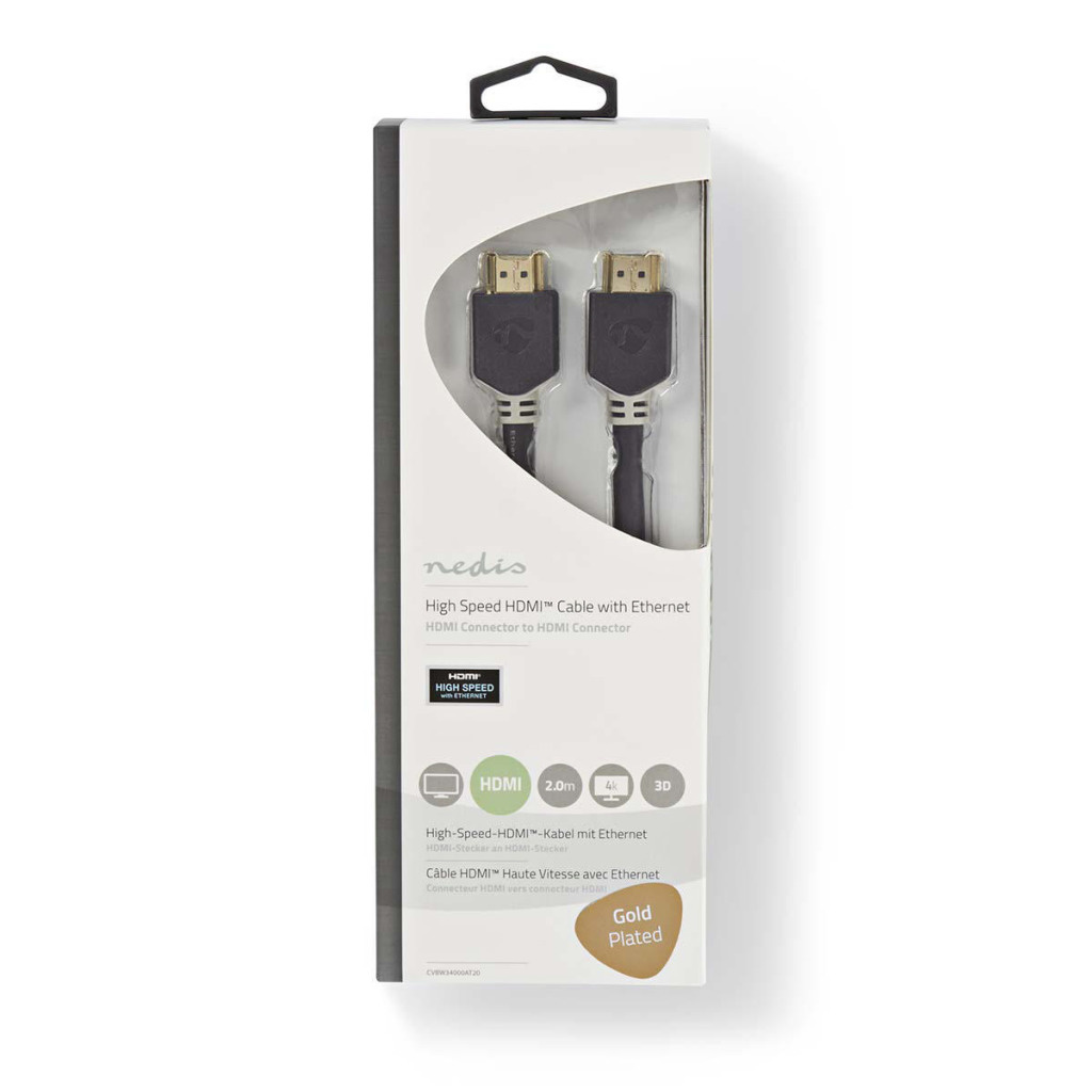 Nedis CVBW34000AT20 High Speed Hdmi-kabel Met Ethernet Hdmi-connector - Hdmi-connector 2,0 M Antraciet