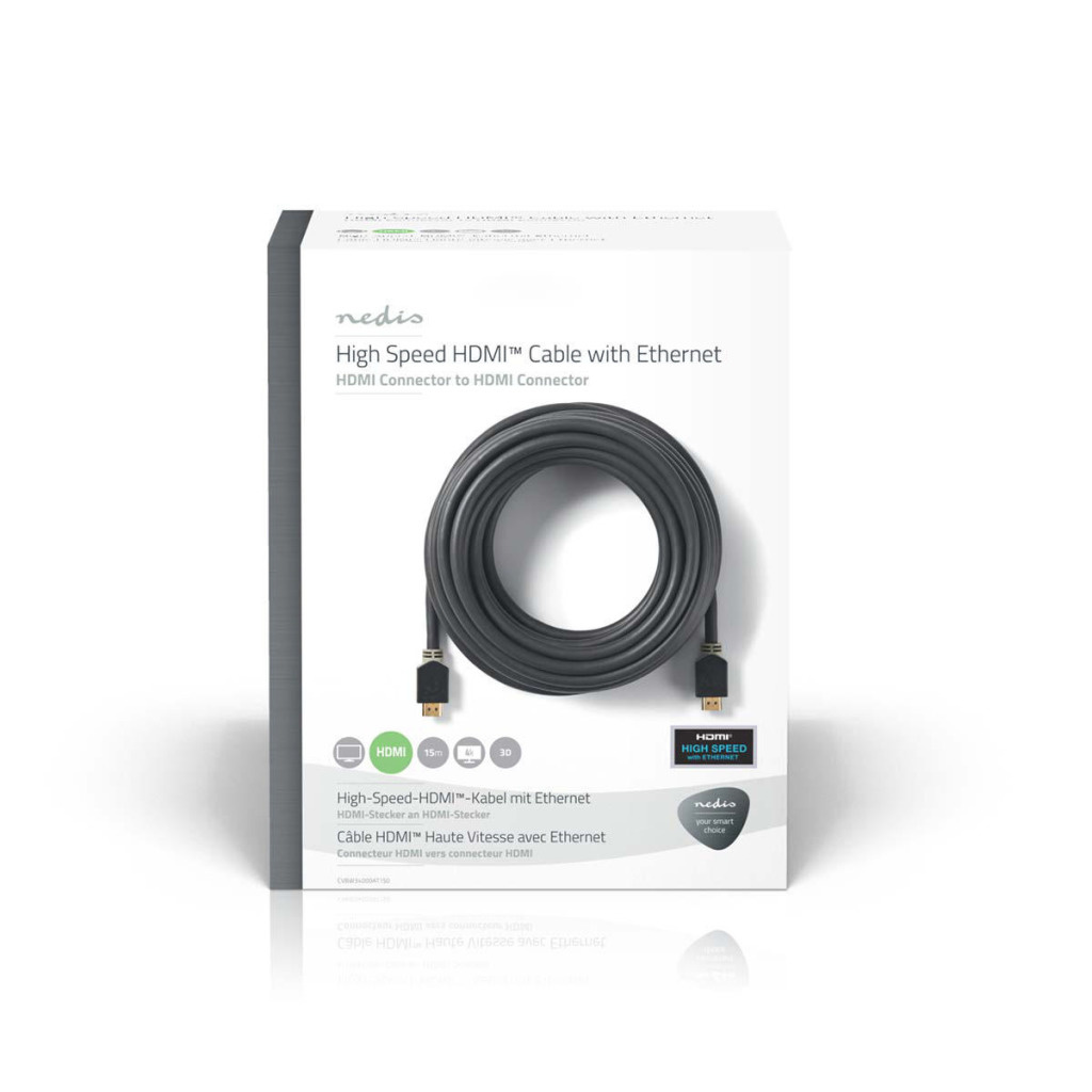 Nedis CVBW34000AT150 High Speed Hdmi-kabel Met Ethernet Hdmi-connector - Hdmi-connector 15 M Antraciet