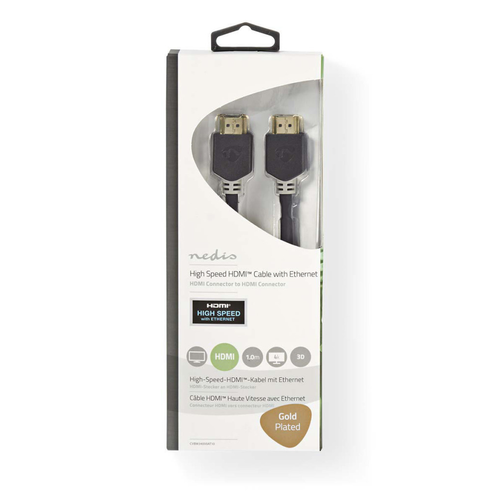 Nedis CVBW34000AT10 High Speed Hdmi-kabel Met Ethernet Hdmi-connector - Hdmi-connector 1,0 M Antraciet