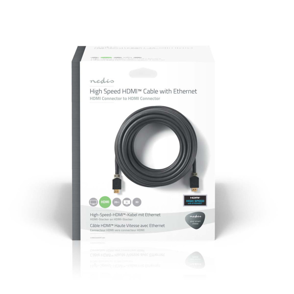 Nedis CVBW34000AT200 High Speed Hdmi-kabel Met Ethernet Hdmi-connector - Hdmi-connector 20 M Antraciet