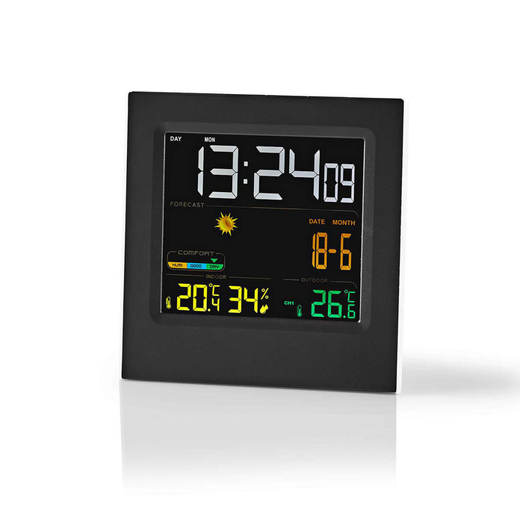 Nedis WEST404BK Weerstation Draadloze Sensor Alarmklok Weersvoorspelling