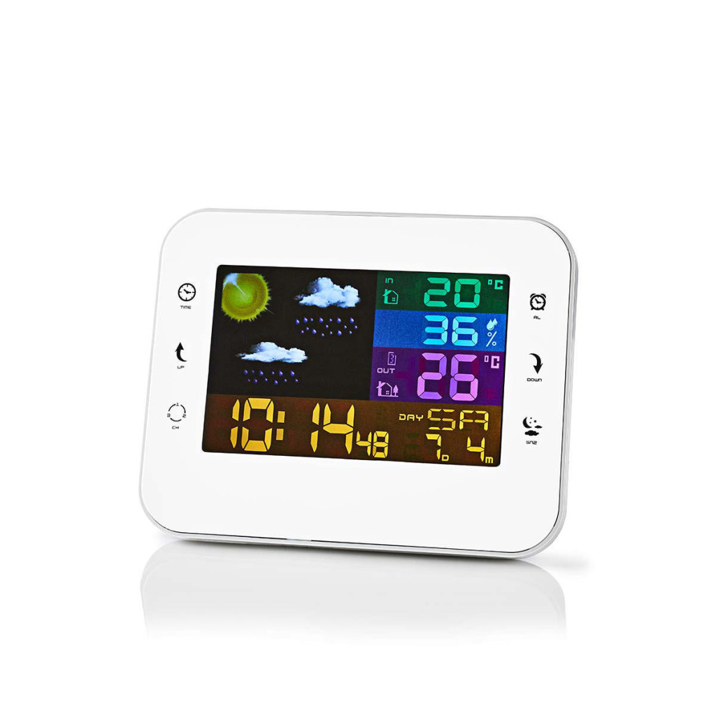 Nedis WEST402WT Weerstation Draadloze Sensor Alarmklok Weersvoorspelling