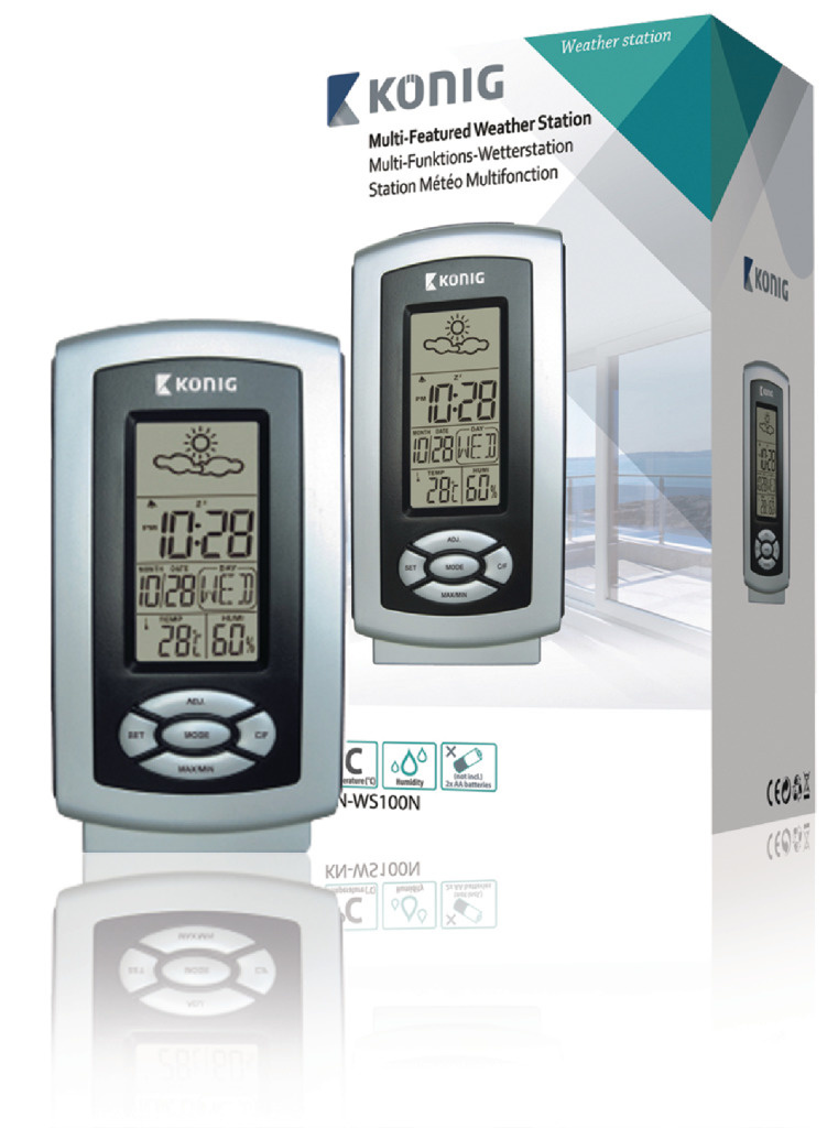 König KN-WS100N Thermo Hygrometer Weerstation