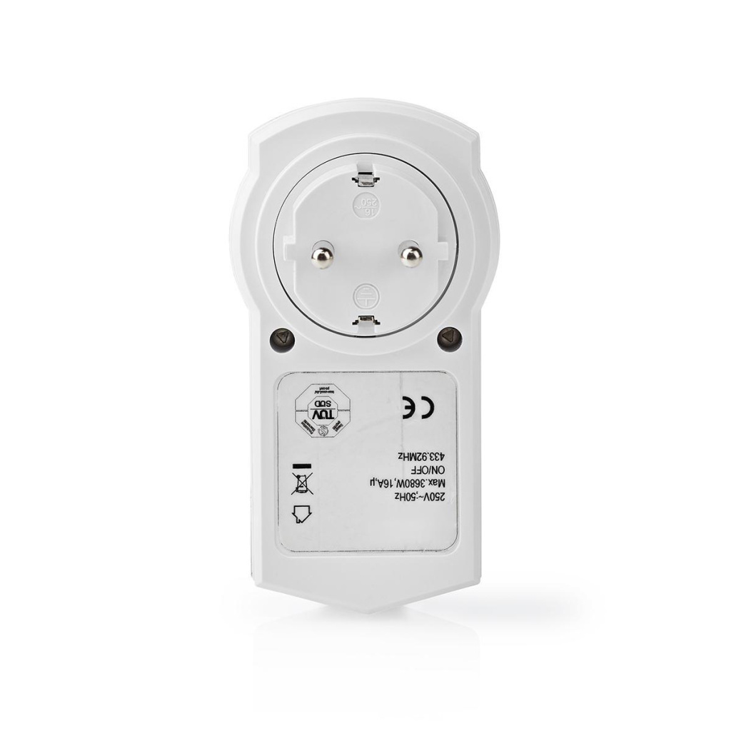 Nedis RFPM120FWT Rf Smart Stekker Aan/uit Rf Mesh Range Extender Schuko Type F 3680 W