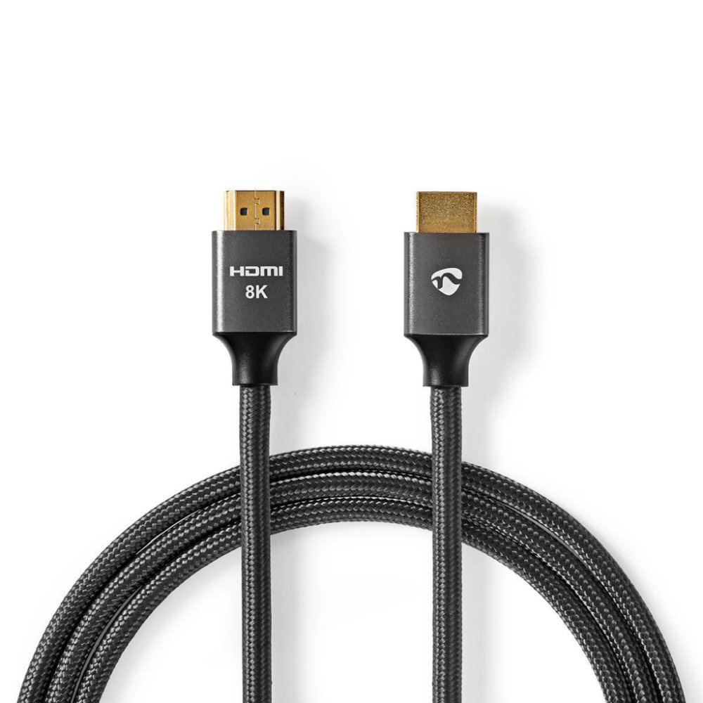 Nedis CVTB35000GY10 Ultra High Speed Hdmi™-kabel Hdmi™-connector - Hdmi™-connector Gun Metal Grey Gevlochten Kabel 1,0 M