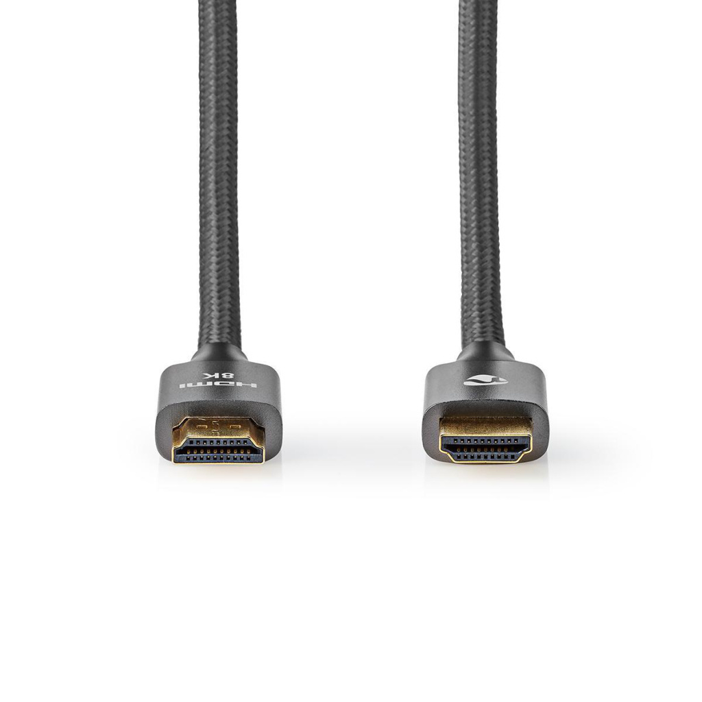Nedis CVTB35000GY10 Ultra High Speed Hdmi™-kabel Hdmi™-connector - Hdmi™-connector Gun Metal Grey Gevlochten Kabel 1,0 M
