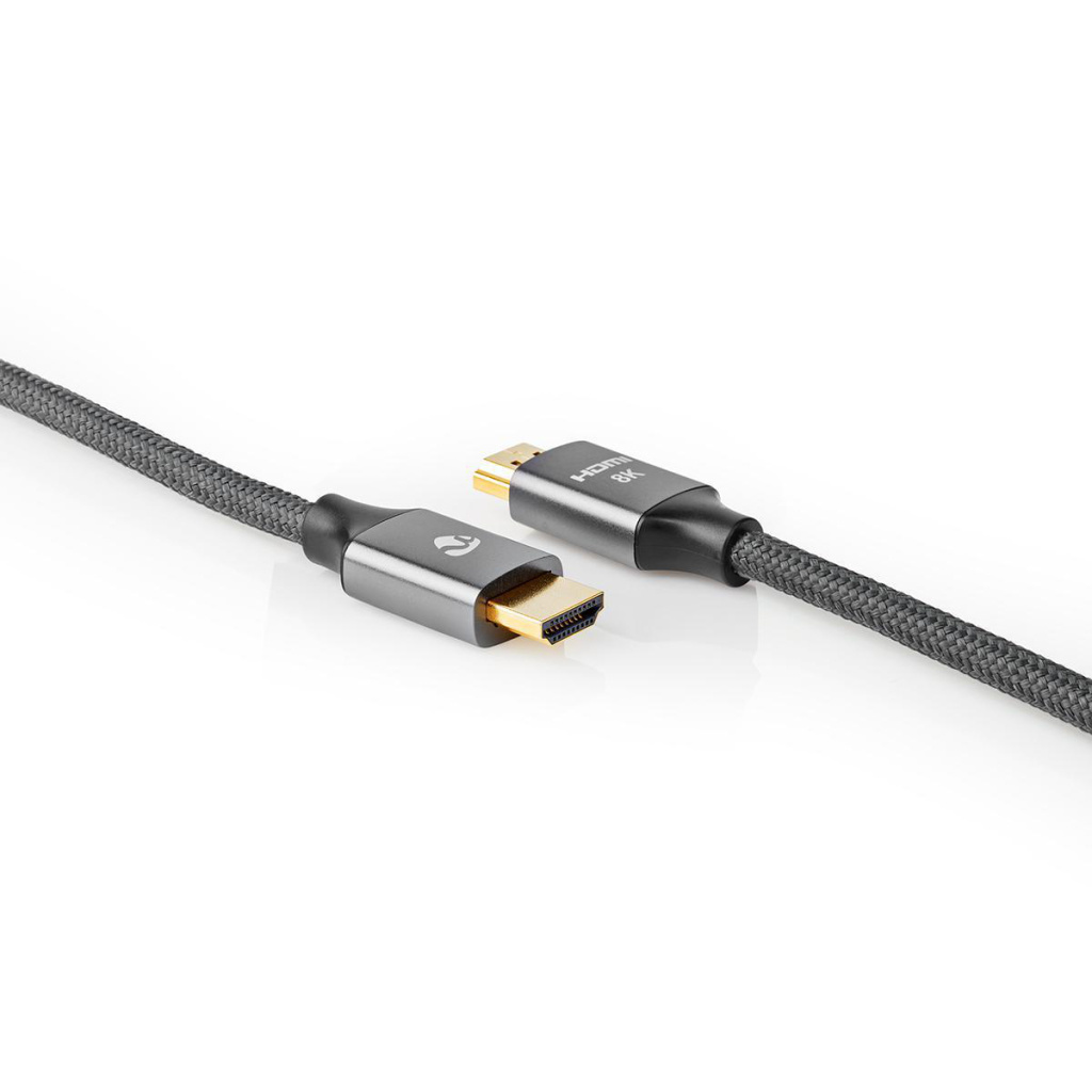 Nedis CVTB35000GY10 Ultra High Speed Hdmi™-kabel Hdmi™-connector - Hdmi™-connector Gun Metal Grey Gevlochten Kabel 1,0 M