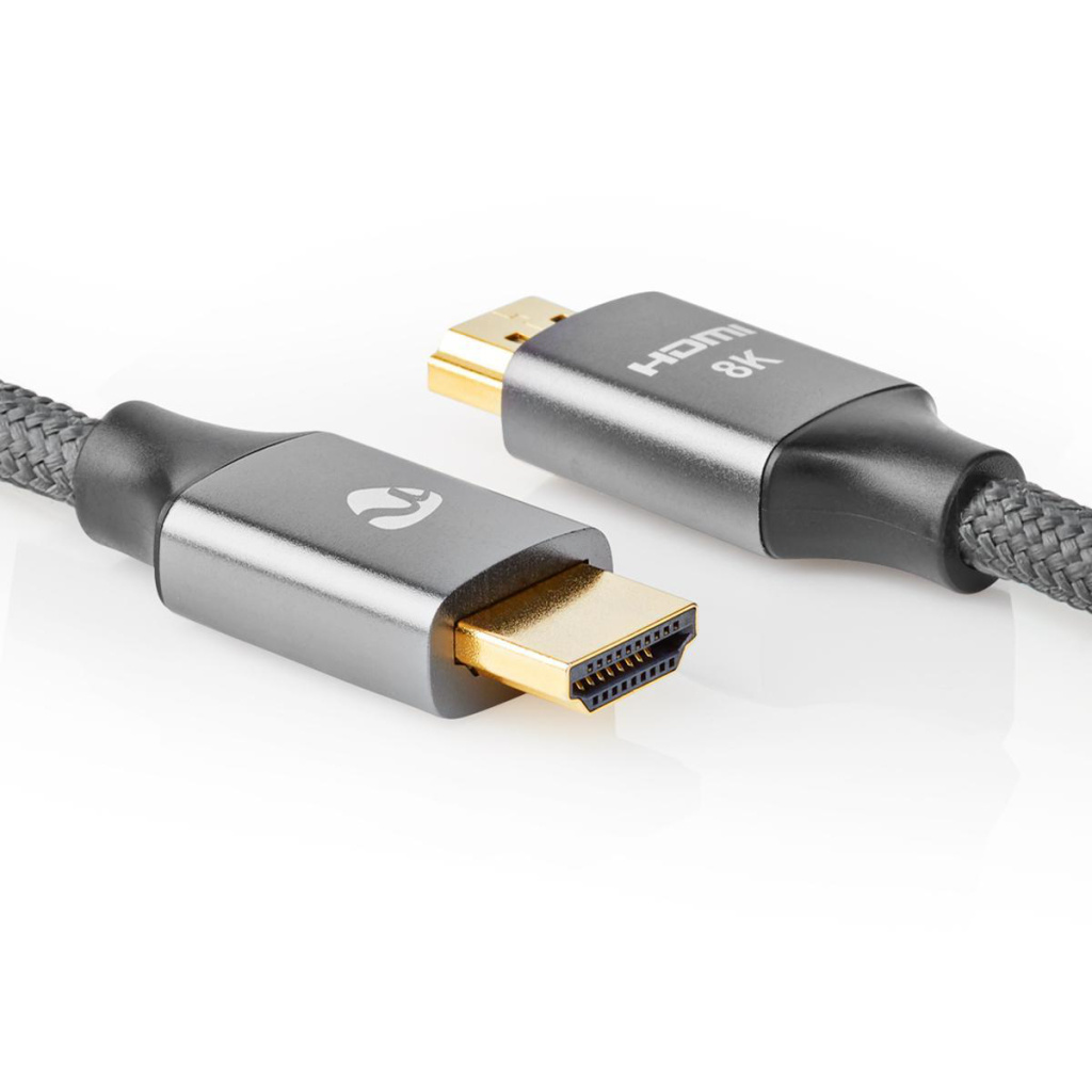 Nedis CVTB35000GY10 Ultra High Speed Hdmi™-kabel Hdmi™-connector - Hdmi™-connector Gun Metal Grey Gevlochten Kabel 1,0 M