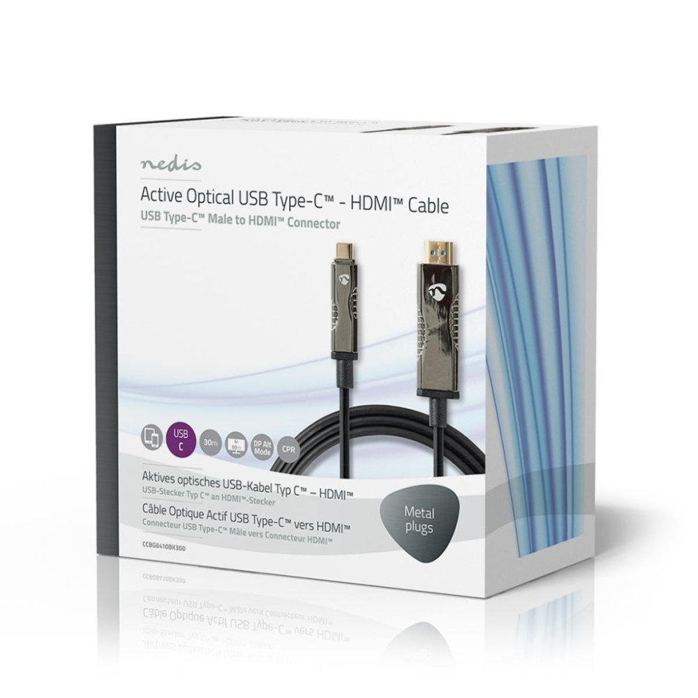 Nedis CCBG6410BK300 Usb Type-c™ Naar Hdmi™-kabel Aoc Type-c™ Male - Hdmi™-connector 30.0 M Zwart