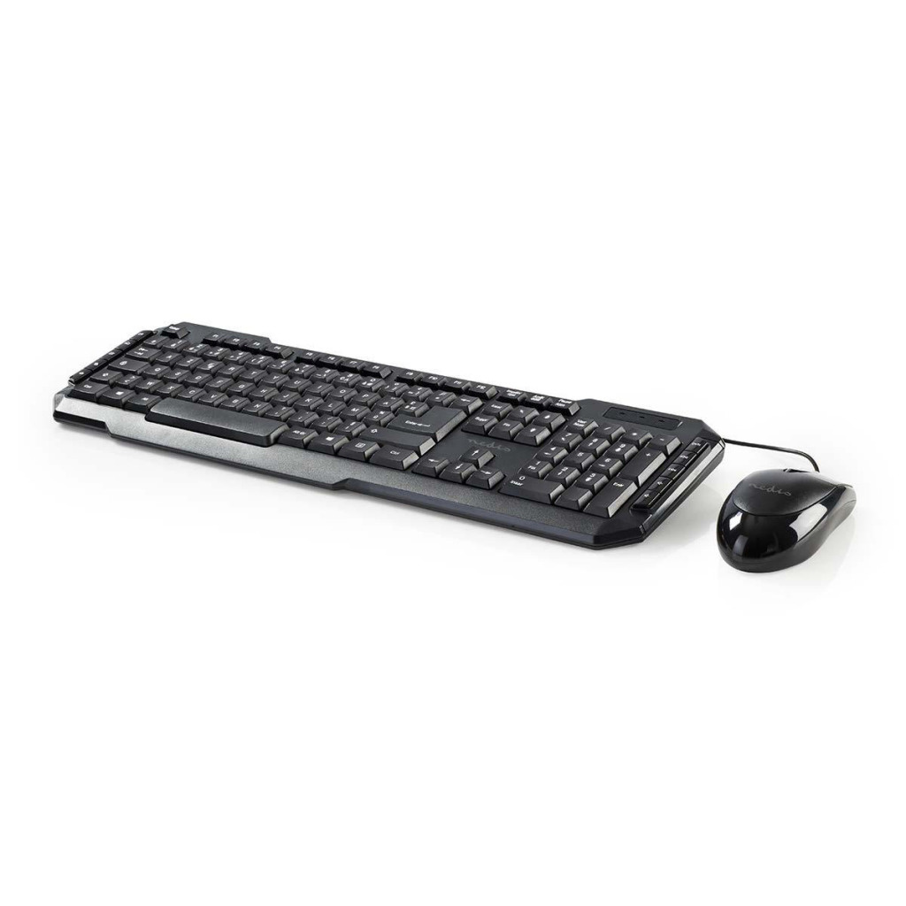 Nedis KBMC100BKFR Set Bedrade Muis En Toetsenbord 800-dpi Muis Franse Indeling