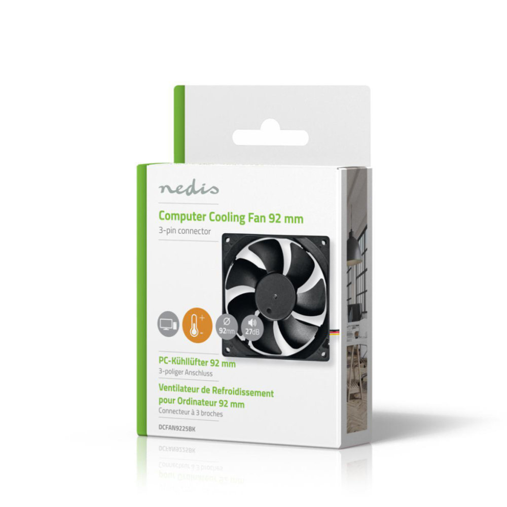 Nedis DCFAN9225BK Computerventilatordc 92 Mm 3-pin Stil