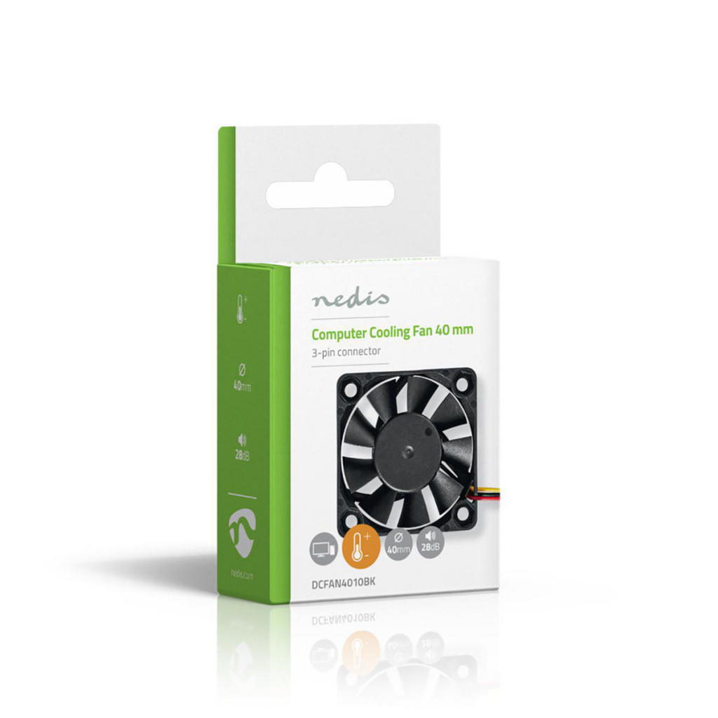 Nedis DCFAN4010BK Computerventilatordc 40 Mm 3-pins Stil