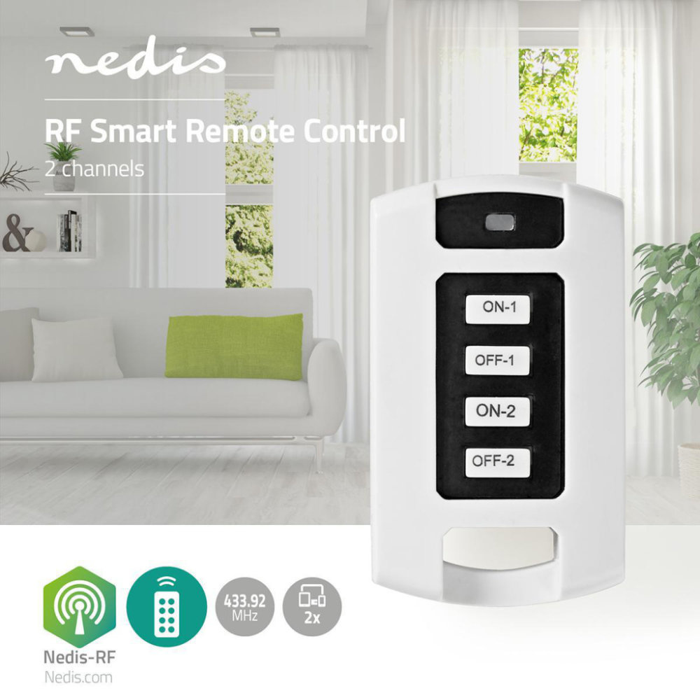 Nedis RFRC220WT Rf Smart Afstandsbediening 2 Kanalen