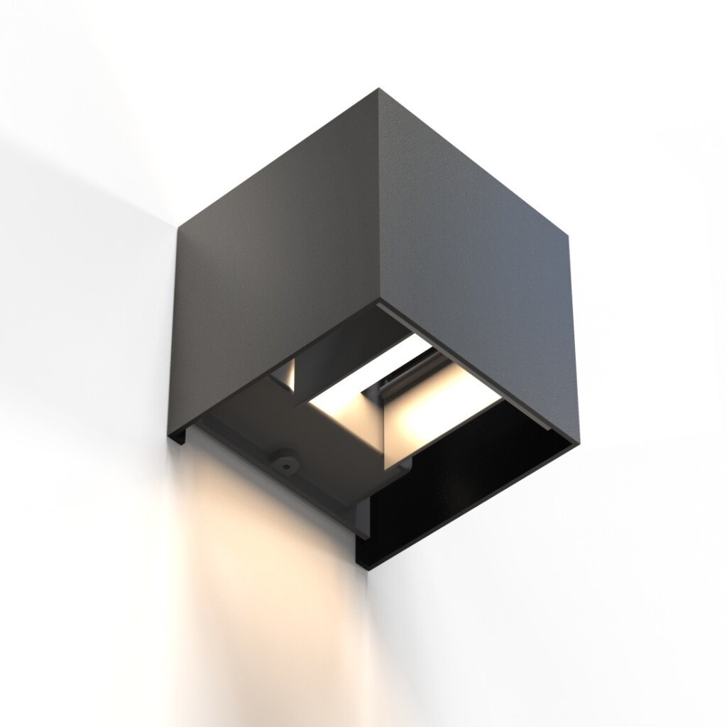 Hama Wifi-wandlamp Vierkant 10 Cm IP44 Voor Binnen En Buiten Zwart