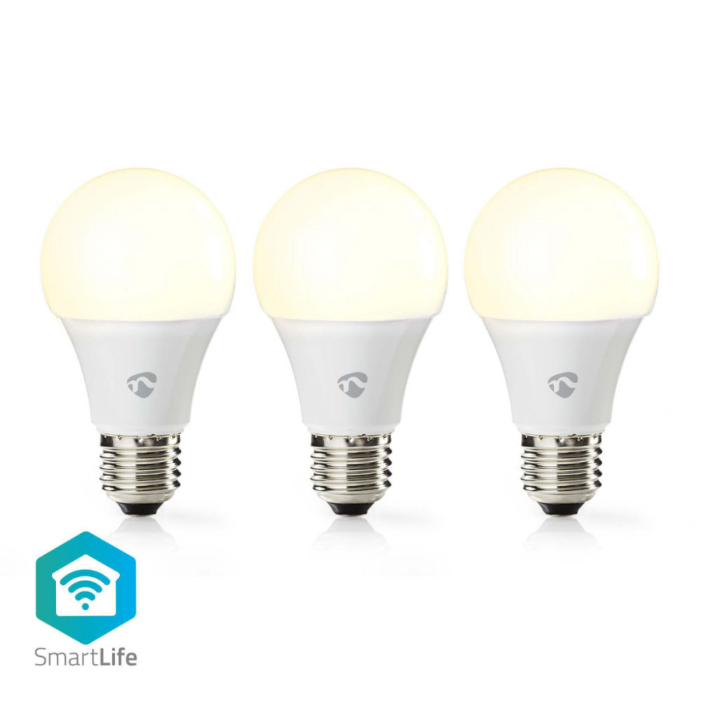 Nedis WIFILW32WTE27 Smartlife Led Bulb Wi-fi E27 800 Lm 9 W Warm Wit 2700 K Energieklasse: A+ Android & Ios Diameter: 60 Mm A60