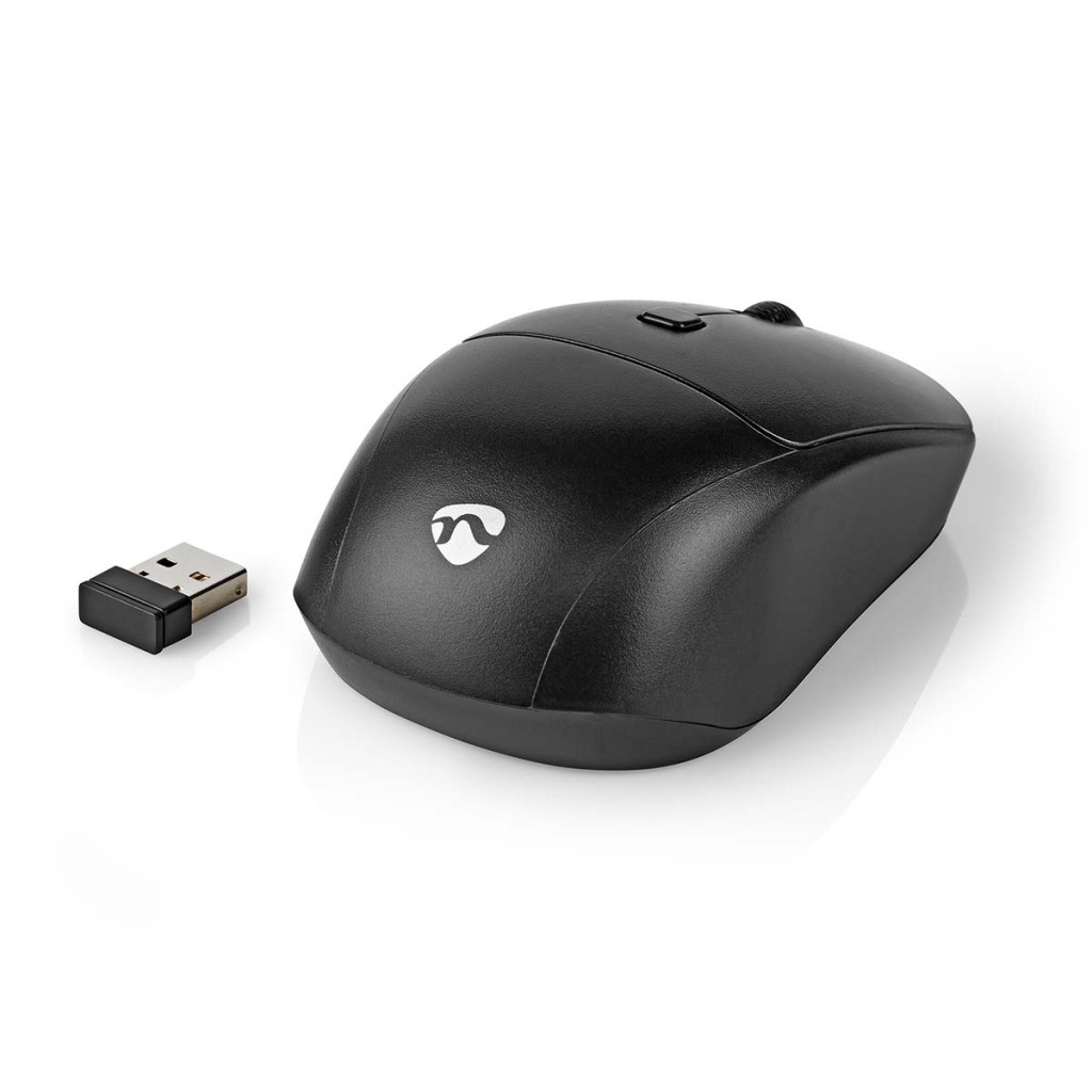 Nedis KBMCW100BKDE Muis En Toetsenbord - Set Draadloos Muis- En Toetsenbordverbinding: Usb 800 / 1200 / 1600 Dpi Instelbare Dpi Qwertz Duits