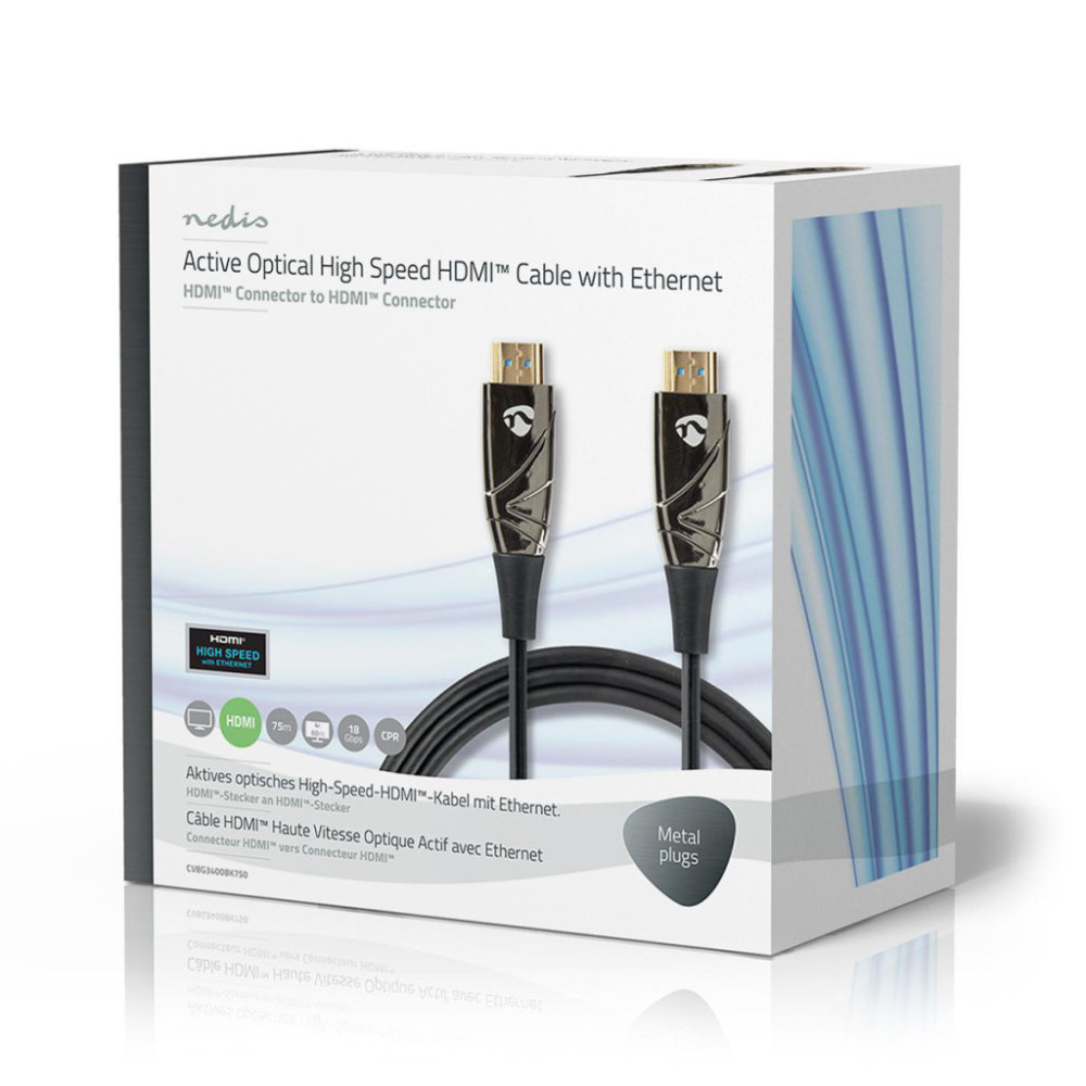 Nedis CVBG3400BK750 High Speed Hdmi™-kabel Met Ethernet Aoc Hdmi™-connector - Hdmi™-connector 75,0 M Zwart