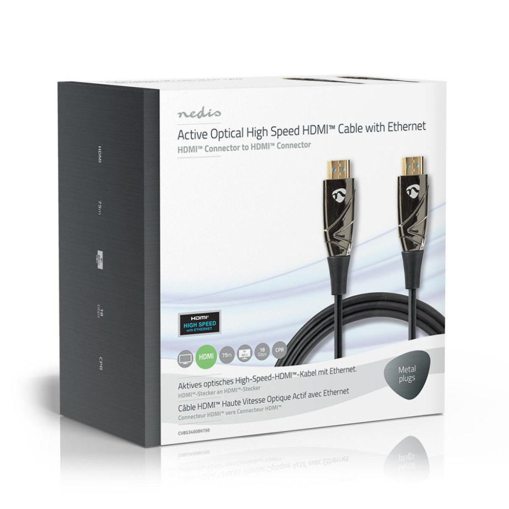 Nedis CVBG3400BK750 High Speed Hdmi™-kabel Met Ethernet Aoc Hdmi™-connector - Hdmi™-connector 75,0 M Zwart