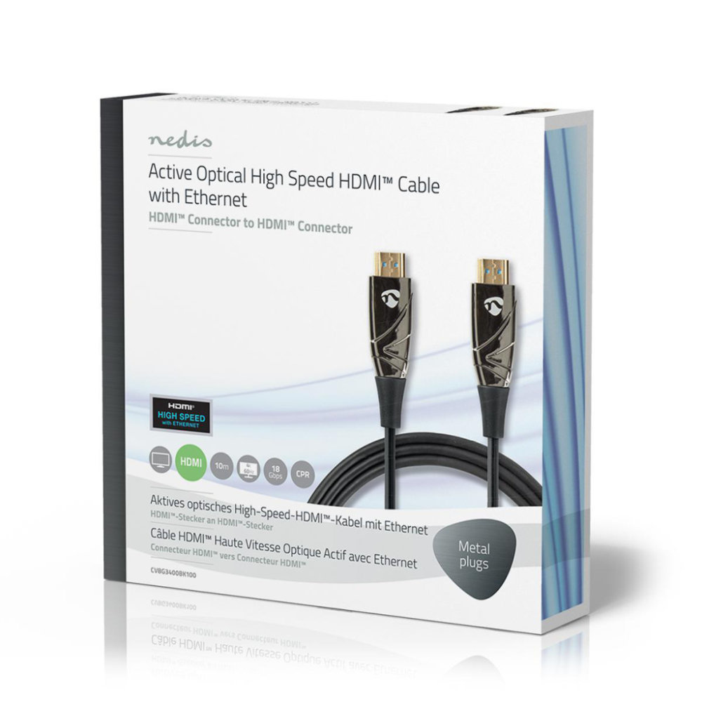 Nedis CVBG3400BK100 High Speed Hdmi™-kabel Met Ethernet Aoc Hdmi™-connector - Hdmi™-connector 10,0 M Zwart