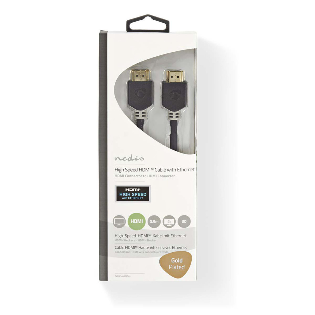 Nedis CVBW34000AT05 High Speed Hdmi-kabel Met Ethernet Hdmi-connector - Hdmi-connector 0,5 M Antraciet