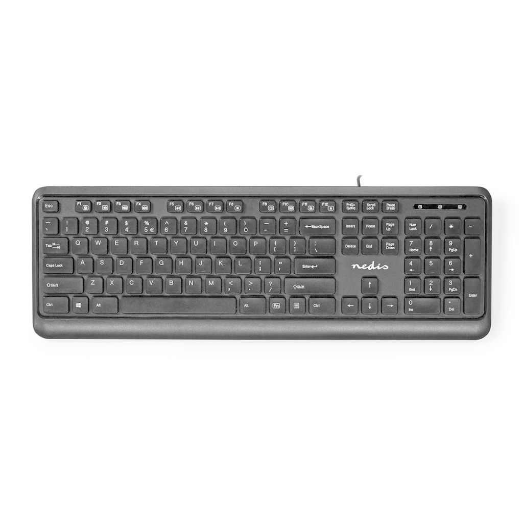 Nedis KBMU200BKUS Bedraad Toetsenbord Usb Usb Gevoed Multimedia Qwerty Us Internationaal Ja