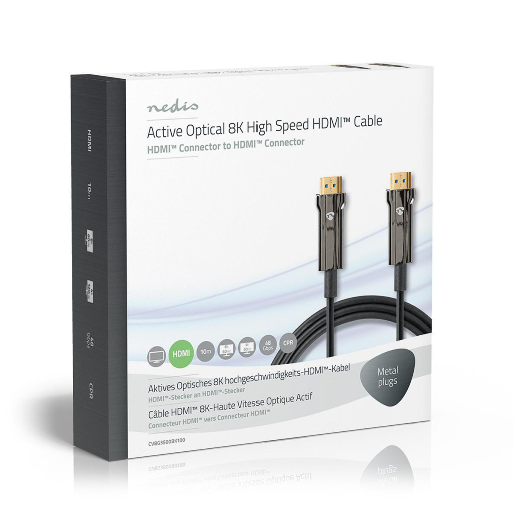 Nedis CVBG3500BK100 Ultra High Speed Hdmi™-kabel Aoc Hdmi™-connector - Hdmi™-connector 10,0 M Zwart