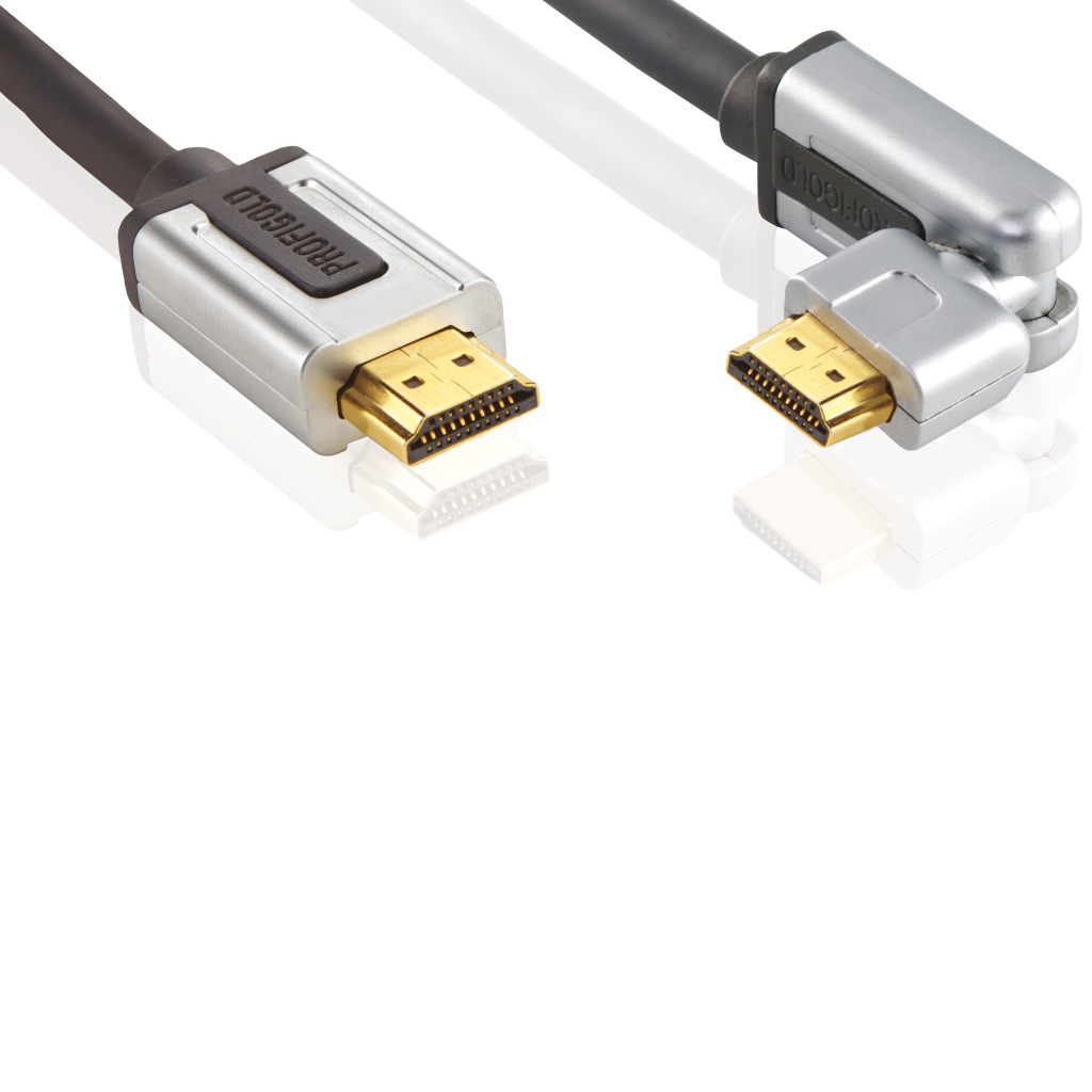 Profigold Prov1801 Roteerbare High Speed Hdmi-kabel met Ethernet Hdmi-connector - Hdmi-connector 1,00 M Zwart