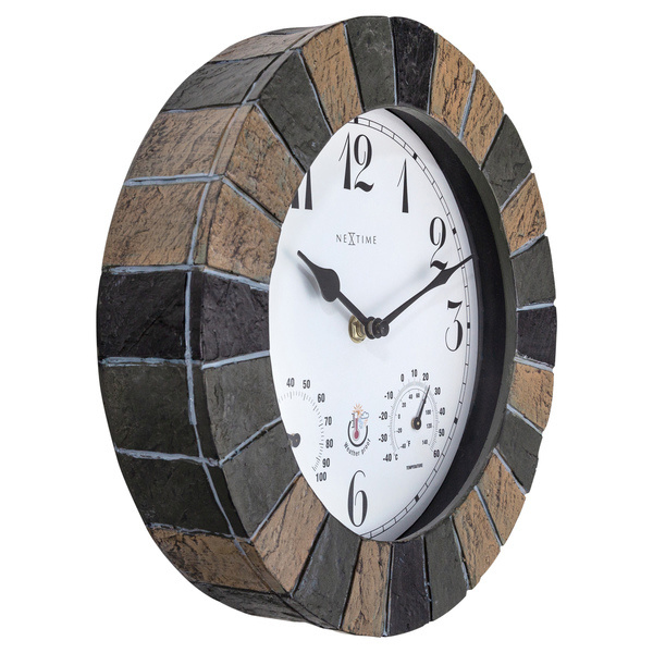 NeXtime NE-4311 Buitenweerstationklok Ø26CM Polyresin Groen Aster