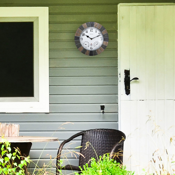 NeXtime NE-4311 Buitenweerstationklok Ø26CM Polyresin Groen Aster