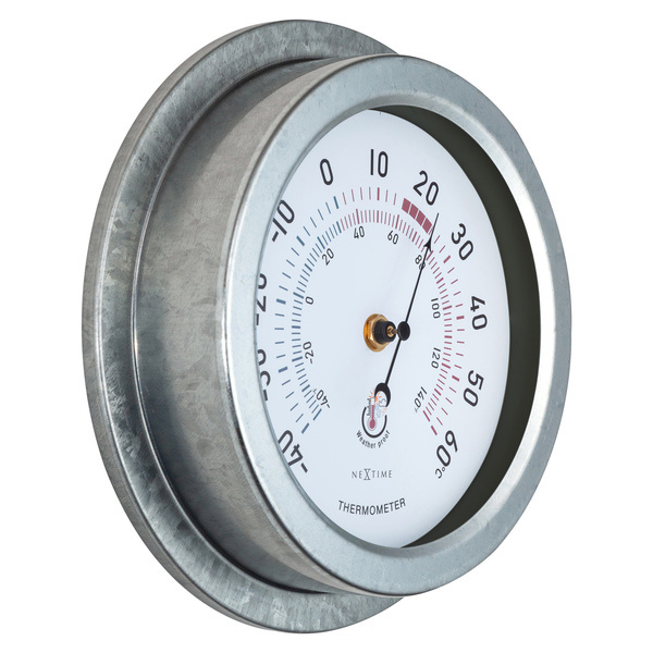 NeXtime NE-4302GA Buitenthermometer 22CM Metaal Gegalvaniseerd Lily
