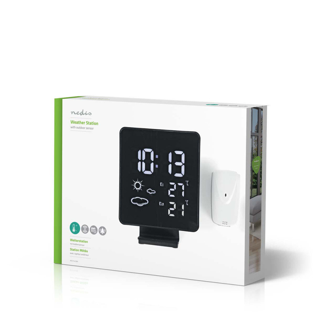 Nedis WEST403BK Weerstation Draadloze Sensor Alarmklok Weersvoorspelling