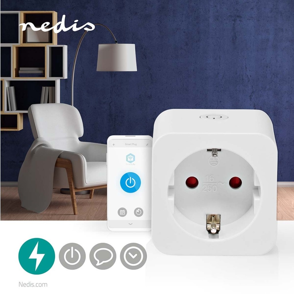 Nedis WIFIP131FWT3 3x Smartlife Smart Stekker3680W Type F Android/Ios Wit