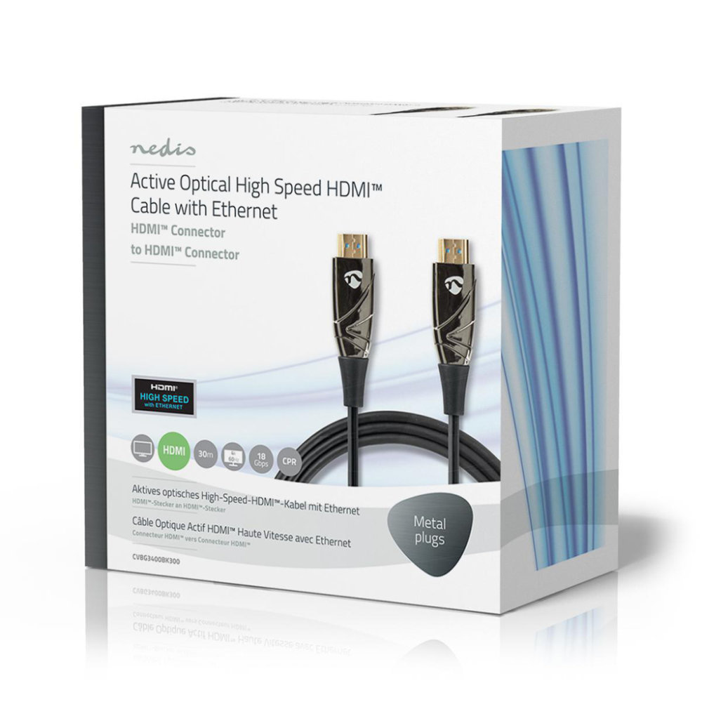 Nedis CVBG3400BK300 High Speed Hdmi™-kabel Met Ethernet Aoc Hdmi™-connector - Hdmi™-connector 30,0 M Zwart